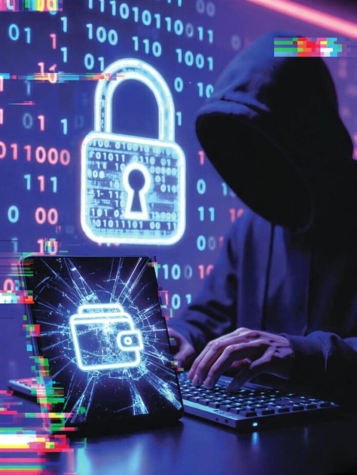 showing a hardware wallet glowing subtly